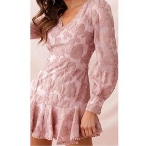 Selfie Leslie pink long sleeve mini dress